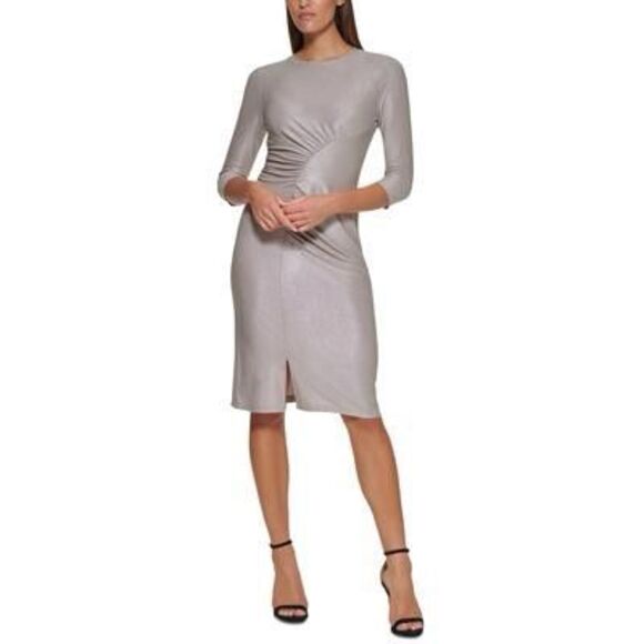 Tommy Hilfiger Womens Foil MIDI Cocktail and Party Dress Size 6 - Picture 1 of 3